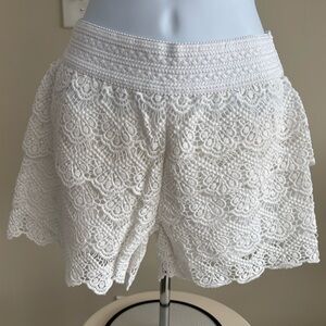 Justice White Crochet Lace Kids Shorts